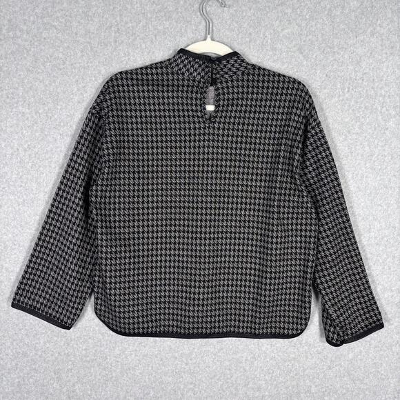 Max Studio Top Small Knit High Neck Houndstooth Preppy Academia Dark Maximalist - Picture 8 of 13